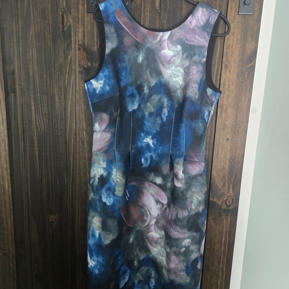 White House Black Market Blue and Pink Dress